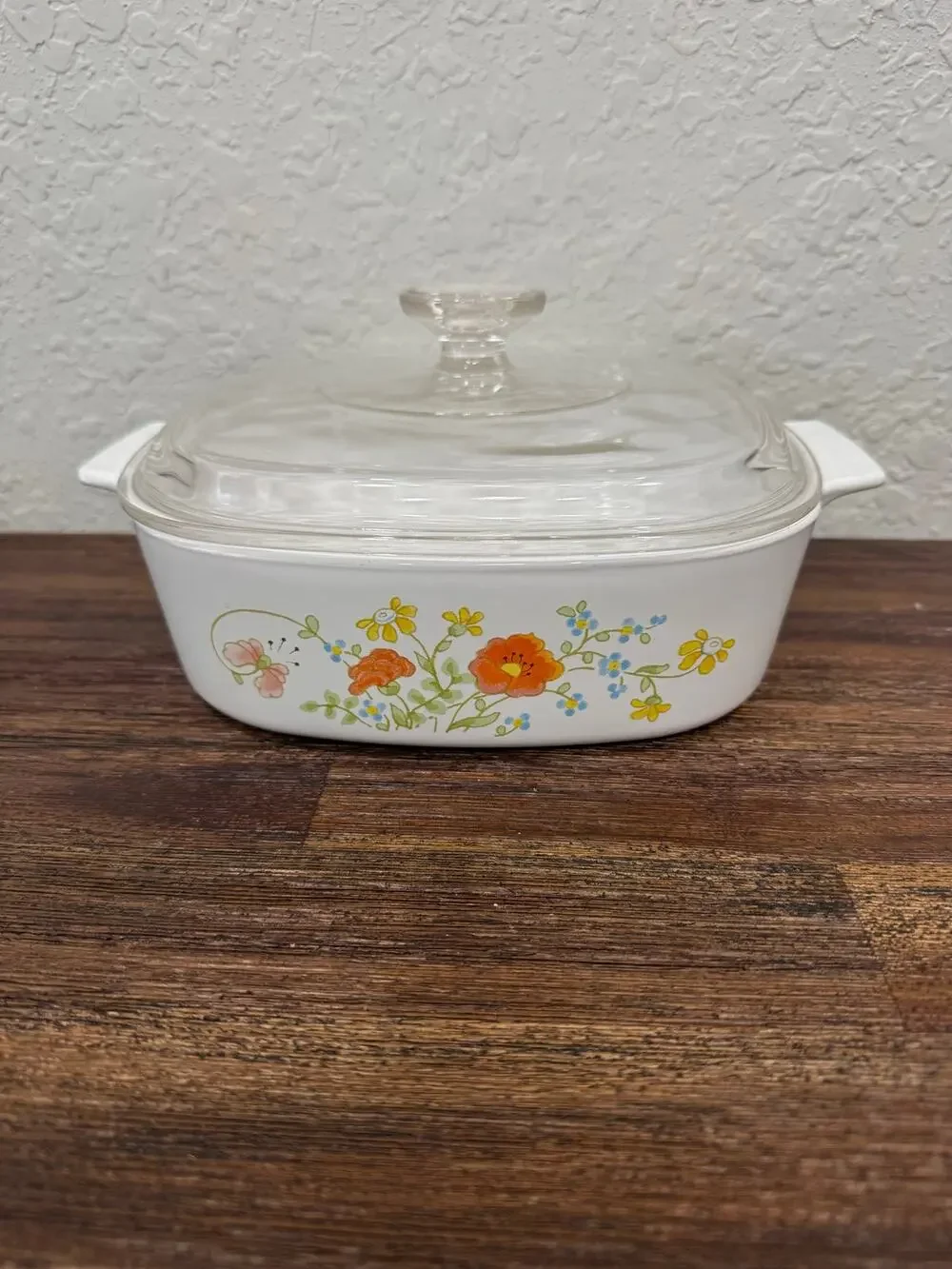Corning Ware Wildflower Poppy A-2-B 2 Quart Casserole Baking Dish with Lid USA